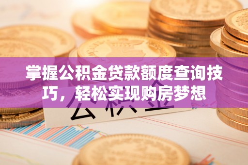 名山掌握公积金贷款额度查询技巧，轻松实现购房梦想