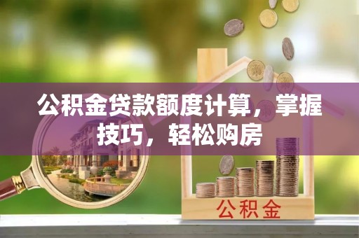 名山公积金贷款额度计算，掌握技巧，轻松购房